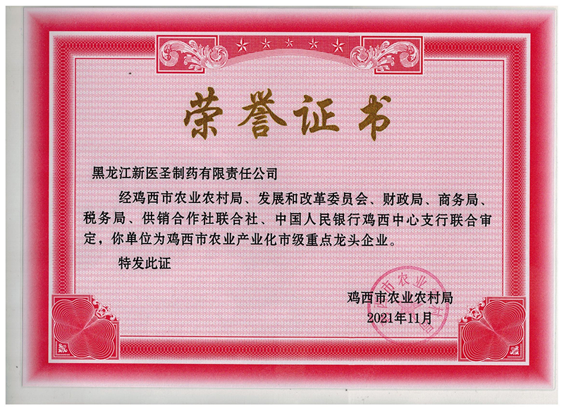 贺完美在线(中国)唯一官方网站制药获市级重点龙头企业称号